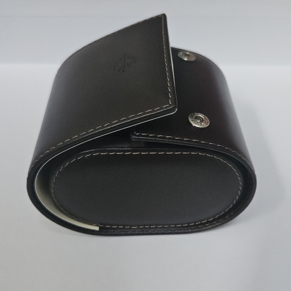 Patek Philippe dark brown leather travel watch carry box - Picture 7 of 10
